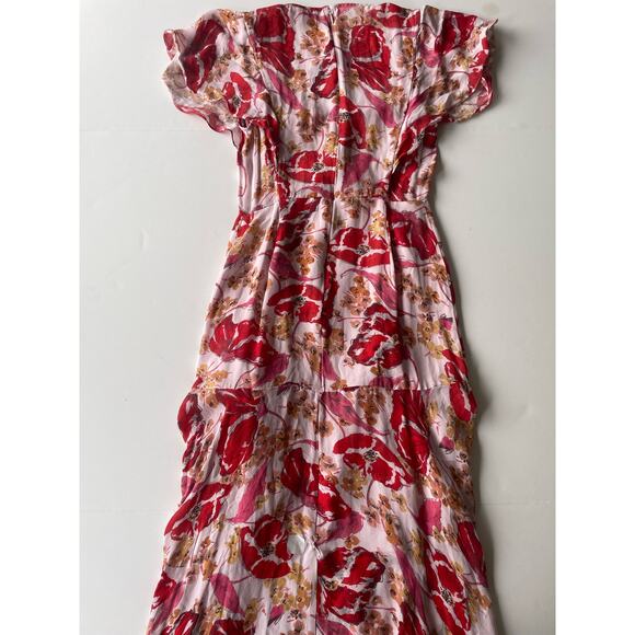 Parker Vivi Silk Floral Midi Dress Size 2 - Picture 5 of 11